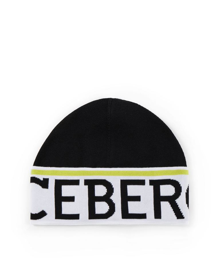 Black logo beanie - Hats & Scarves | Iceberg - Official Website