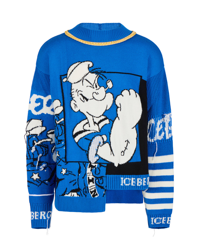 Blue Popeye sweater - PROMO 20% MID SEASON | Iceberg - Official Website