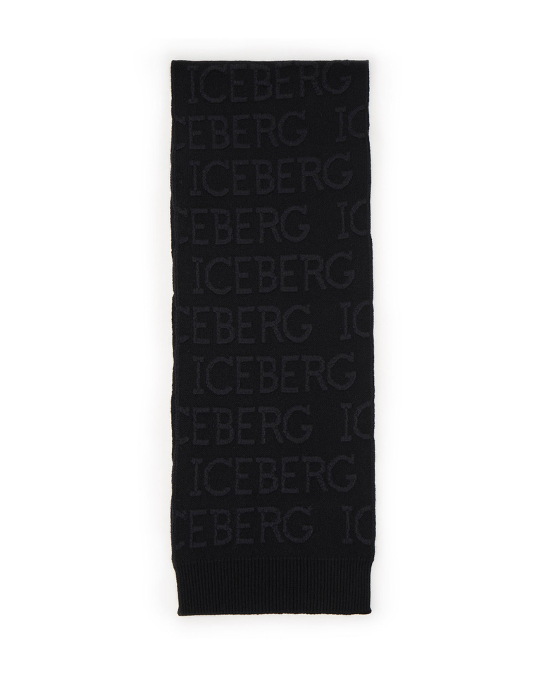 Black scarf with institutional logo - Hats | Iceberg - Official Website