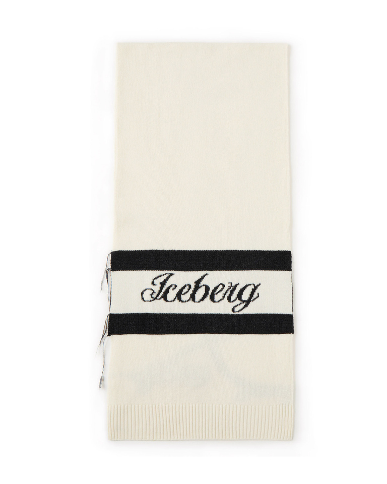 Monochrome scarf with logo - carosello HP woman accessories | Iceberg - Official Website