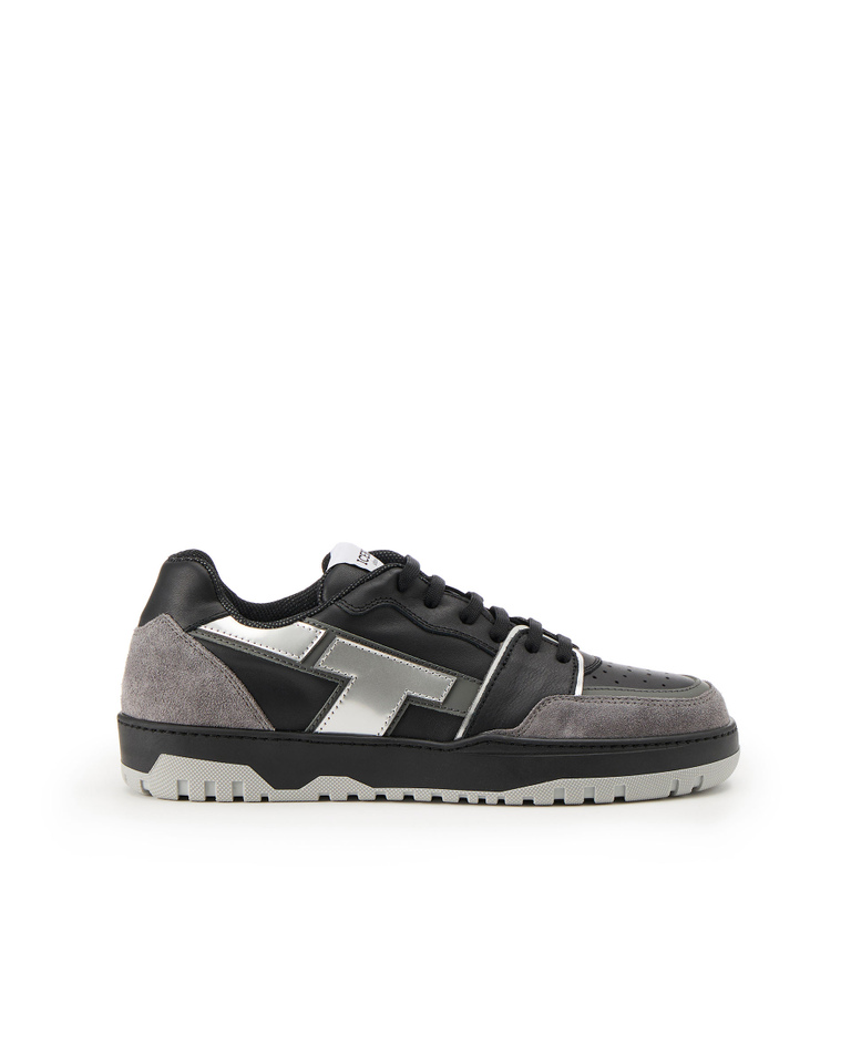 Okoro sneaker in metallic silver and black - Shoes & sneakers | Iceberg - Official Website