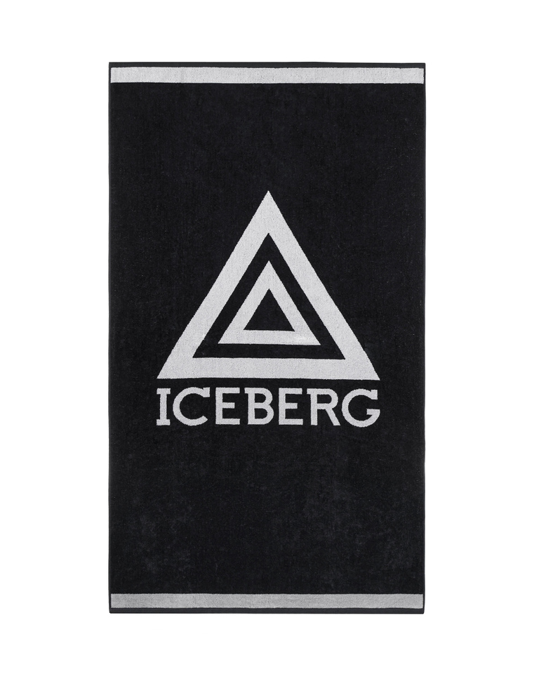 Black triangle logo beach towel - Beachwear | Iceberg - Official Website