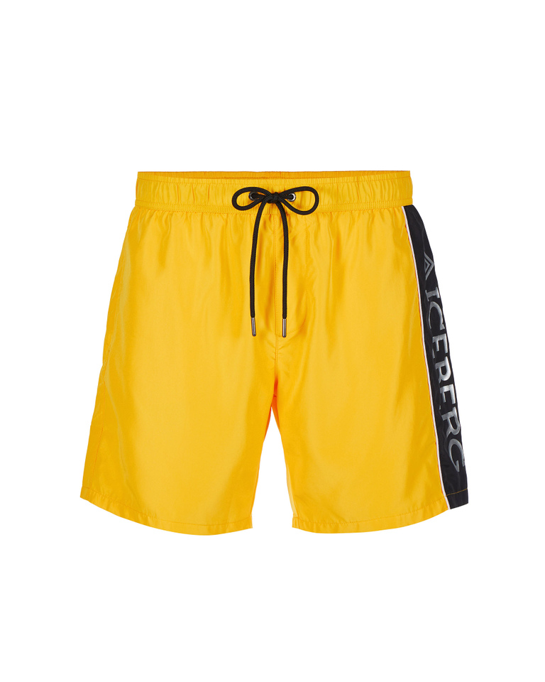 Yellow institutional logo swimming boxer shorts | Iceberg - Official Website