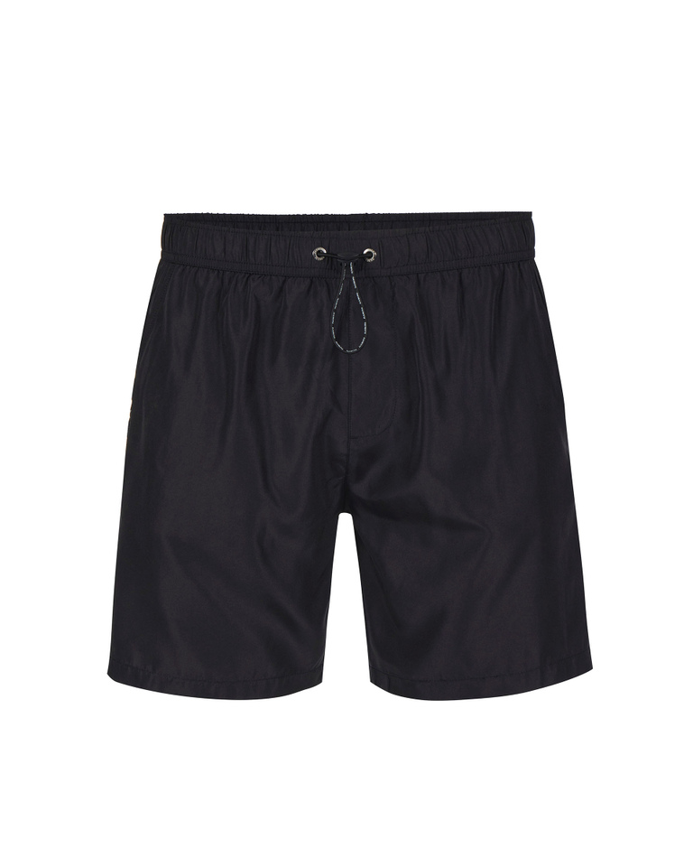 Black vertical logo detail boxer swimming shorts - Beachwear | Iceberg - Official Website