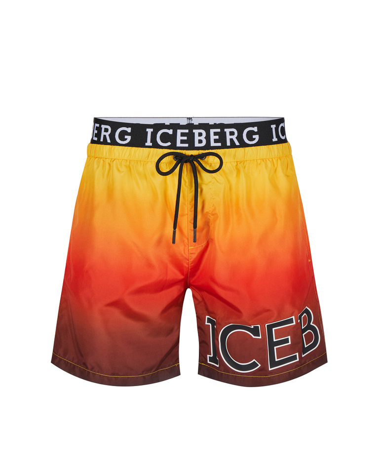 Sunset gradient boxer swimming shorts - Beachwear | Iceberg - Official Website