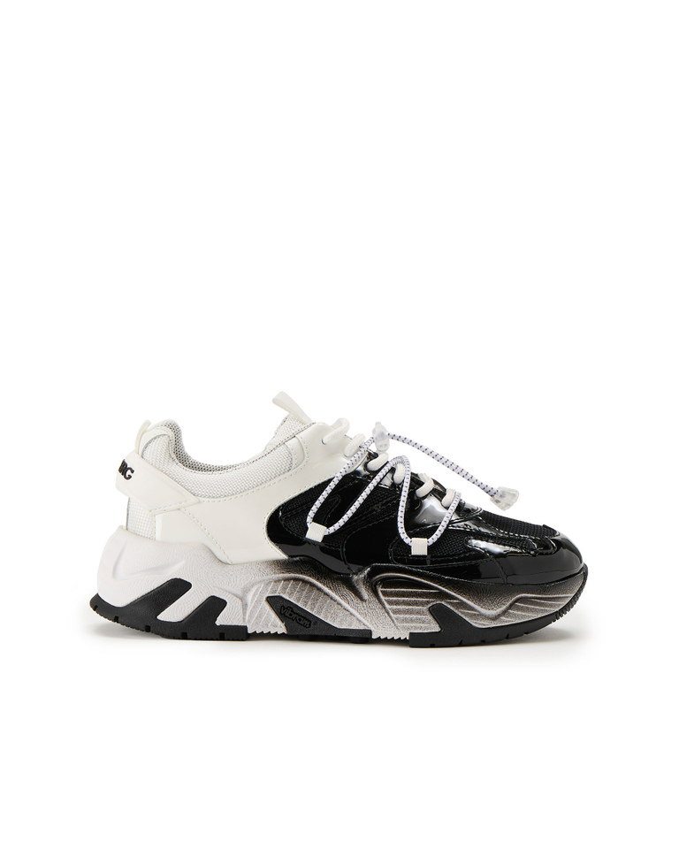 Kakkoi sneaker with drawstring in monochrome white and black - Shoes & sneakers | Iceberg - Official Website