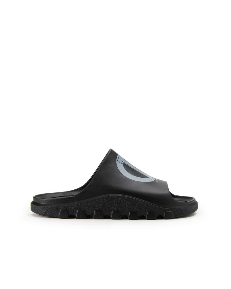 Women's New Slipper slider in black with white - Shoes & sneakers | Iceberg - Official Website