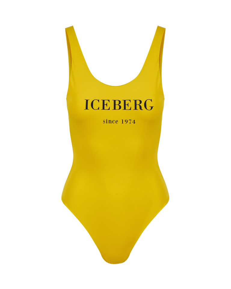 Heritage logo yellow one piece swimsuit - Beachwear | Iceberg - Official Website