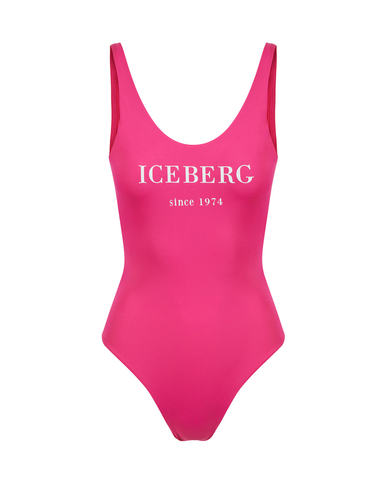 Heritage logo bordeaux one piece swimsuit | Iceberg - Official Website