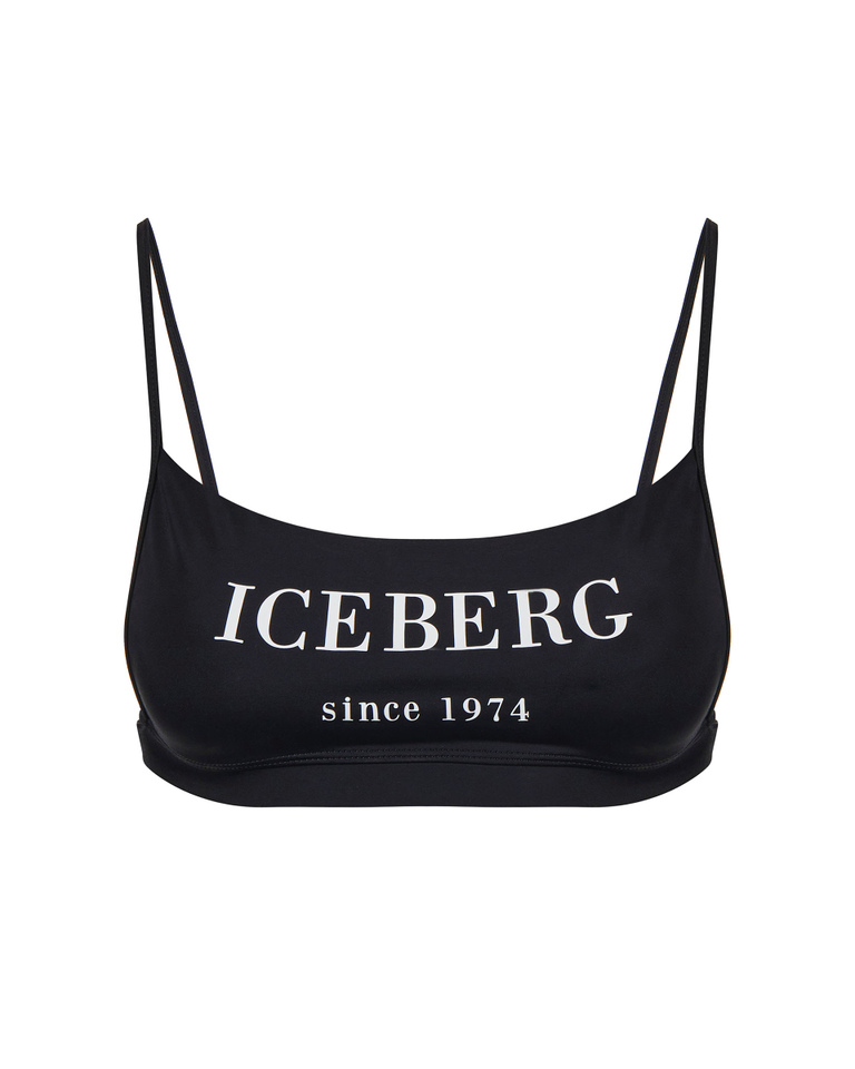 Heritage logo black bikini bra top - carosello HP woman shoes | Iceberg - Official Website