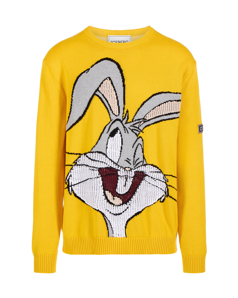 Yellow Bugs Bunny sweater with logo - Knitwear | Iceberg - Official Website