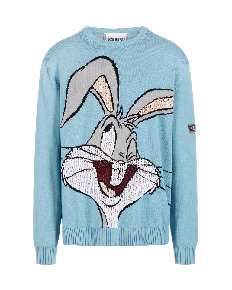 Blue Bugs Bunny sweater with logo - Knitwear | Iceberg - Official Website