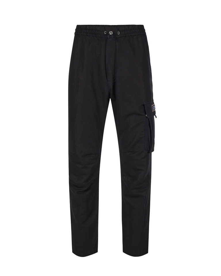 Black institutional logo trousers - Trousers | Iceberg - Official Website