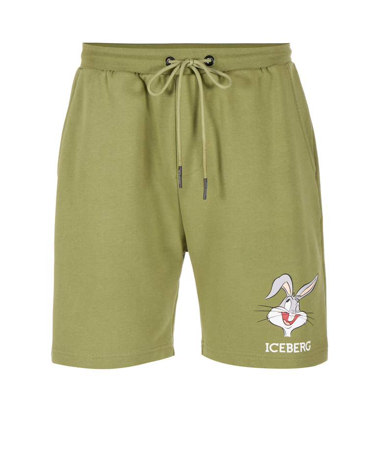 Bugs Bunny khaki logo shorts - Trousers | Iceberg - Official Website