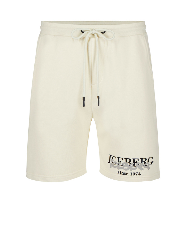 White institutional logo shorts - RETRO SPORT  | Iceberg - Official Website