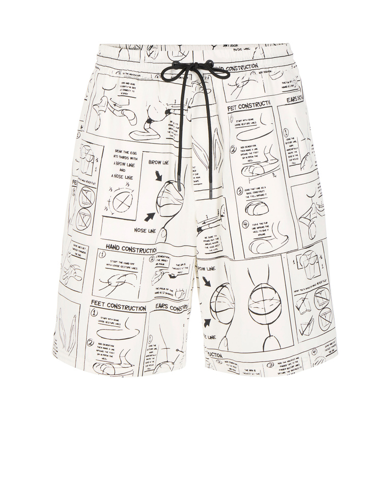 Looney Tunes sketch print shorts - Trousers | Iceberg - Official Website
