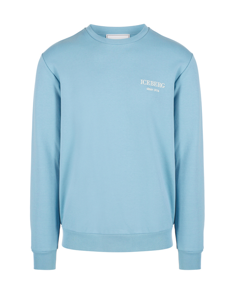 Celestial blue heritage logo sweatshirt | Iceberg - Official Website