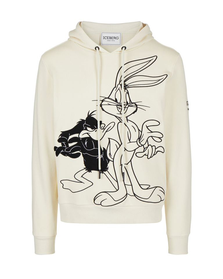 Looney Tunes white hooded sweatshirt - Sweatshirts | Iceberg - Official Website