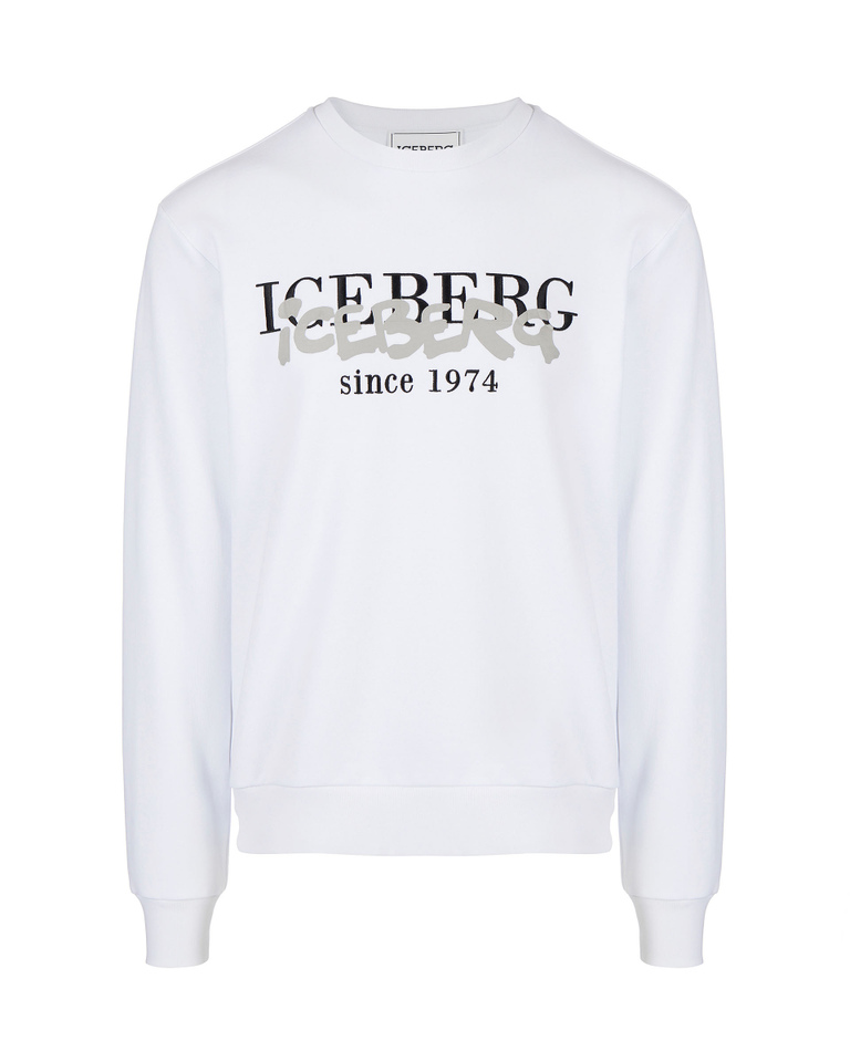 Heritage logo sweatshirt in white - Sweatshirts | Iceberg - Official Website