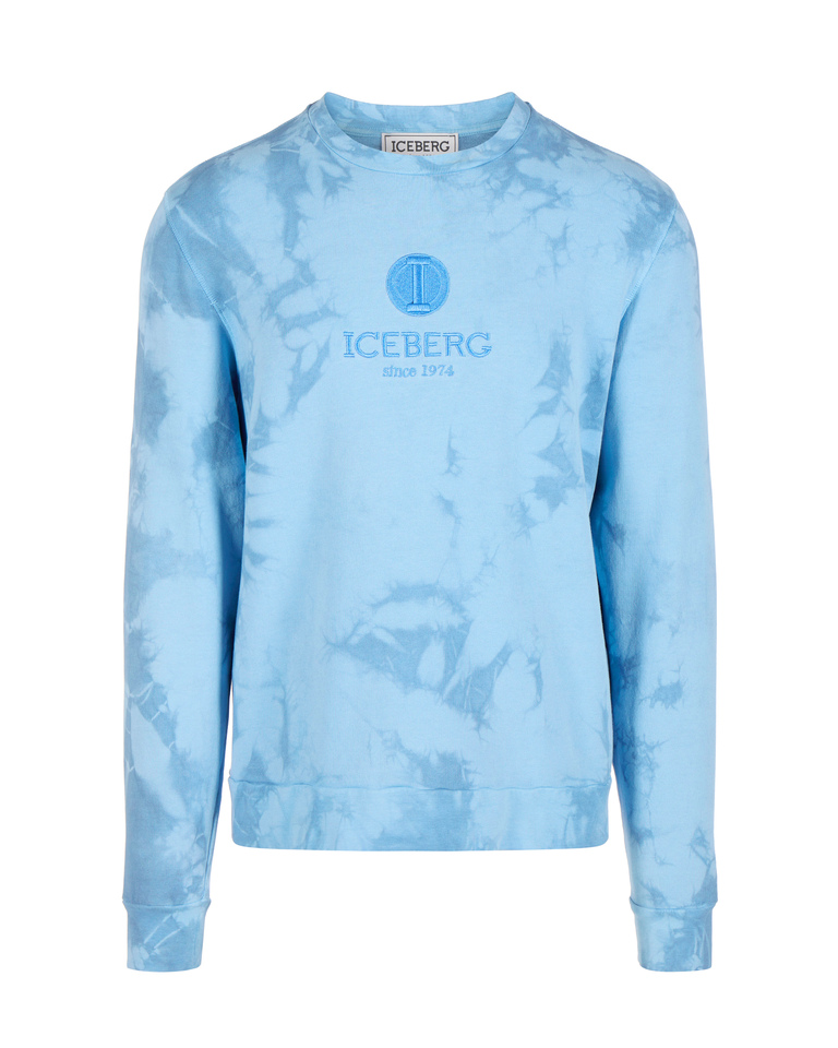 Celestial blue cloudy print sweatshirt - Sweatshirts | Iceberg - Official Website