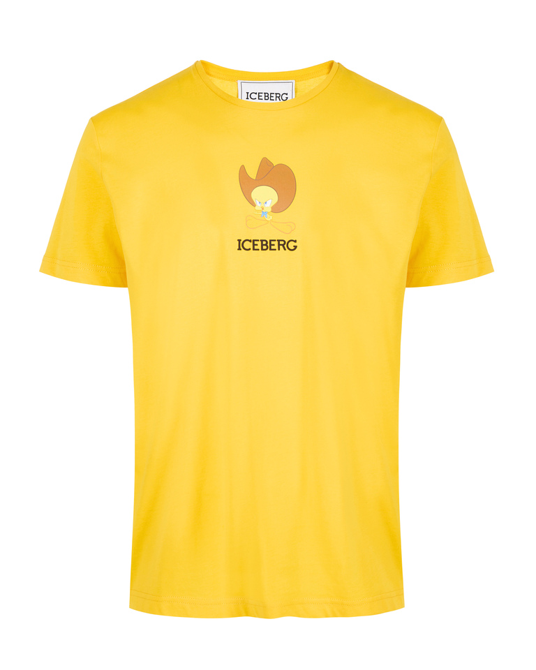 Yellow Tweety Cowboy logo t-shirt - Preview man | Iceberg - Official Website