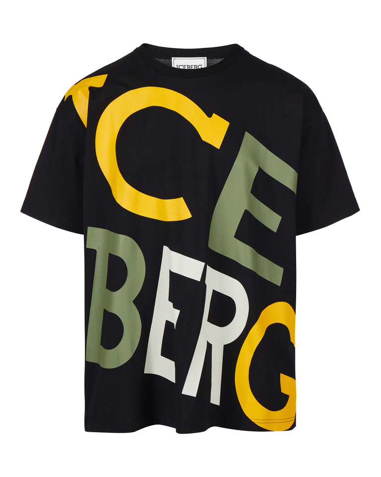 Techno logo black t-shirt - JAPANESE PALM | Iceberg - Official Website