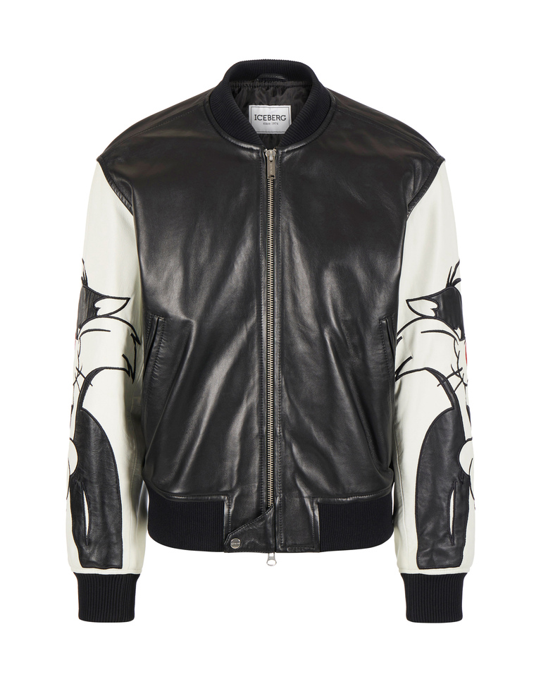 Sylvester the Cat leather bomber jacket - RETRO SPORT  | Iceberg - Official Website