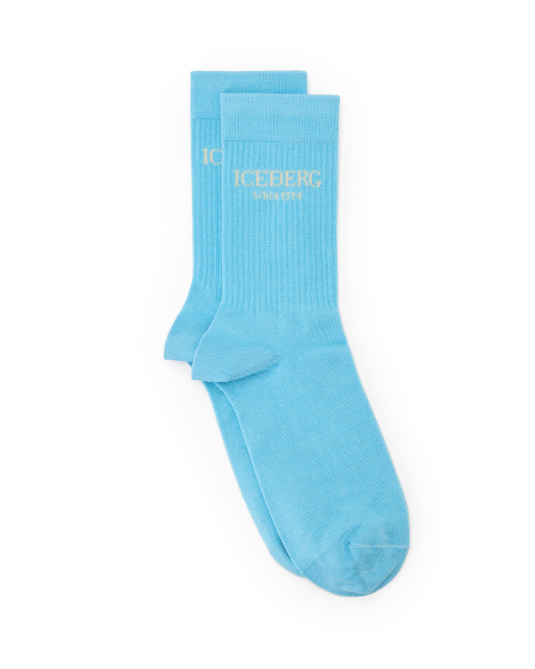 Celestial blue heritage logo socks - socks | Iceberg - Official Website