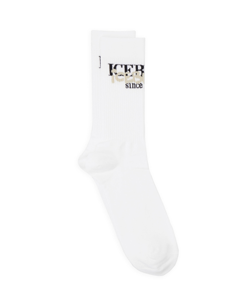 Institutional logo white socks - carosello HP man accessories | Iceberg - Official Website