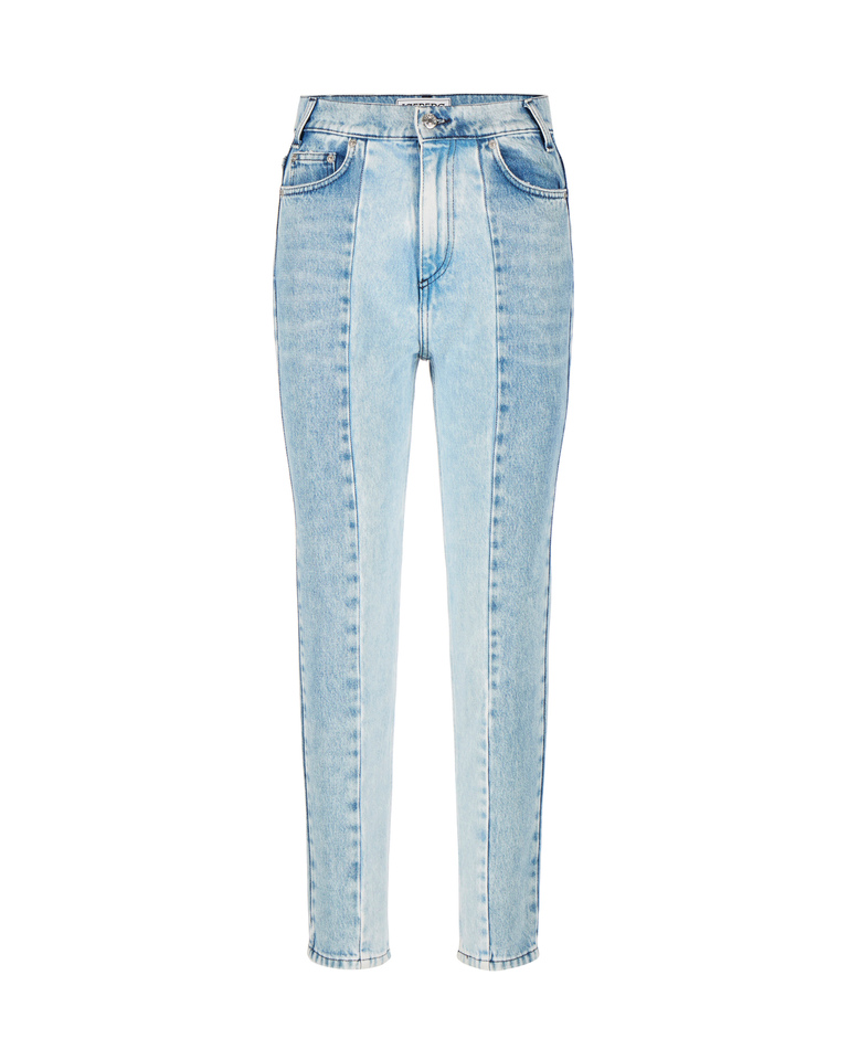 Two-tone blue washed jeans - Preview woman | Iceberg - Official Website
