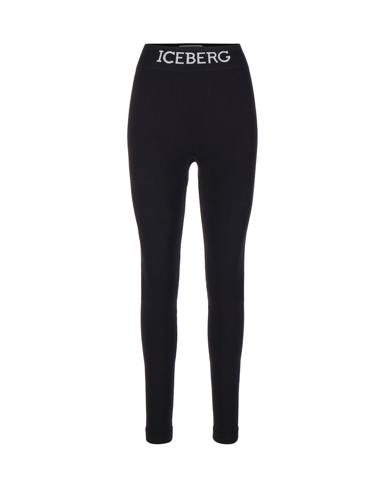Black active leggings - Carryover | Iceberg - Official Website
