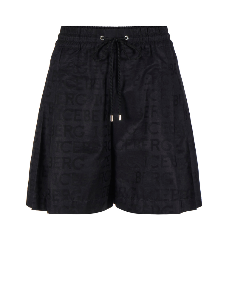 Black all-over logo shorts - Woman | Iceberg - Official Website