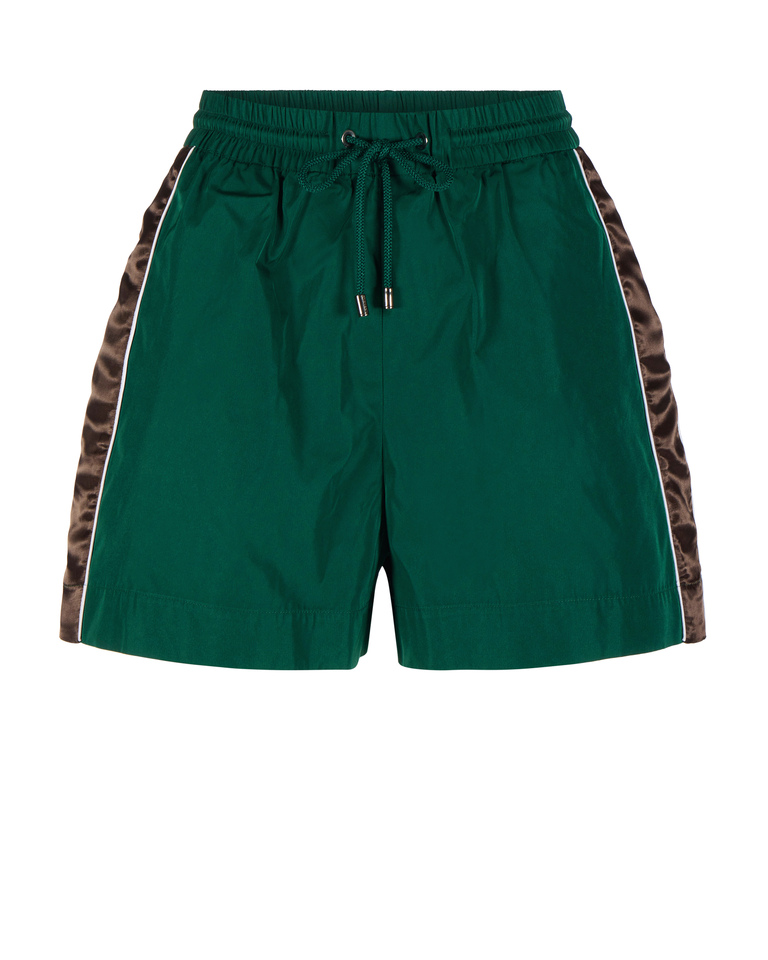 Taffeta dark green shorts - FEMININE SPORT | Iceberg - Official Website