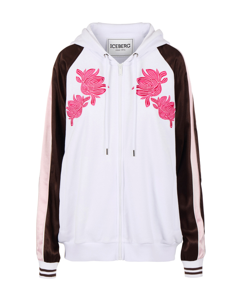 Floral print zip hoodie - Sweatshirts | Iceberg - Official Website