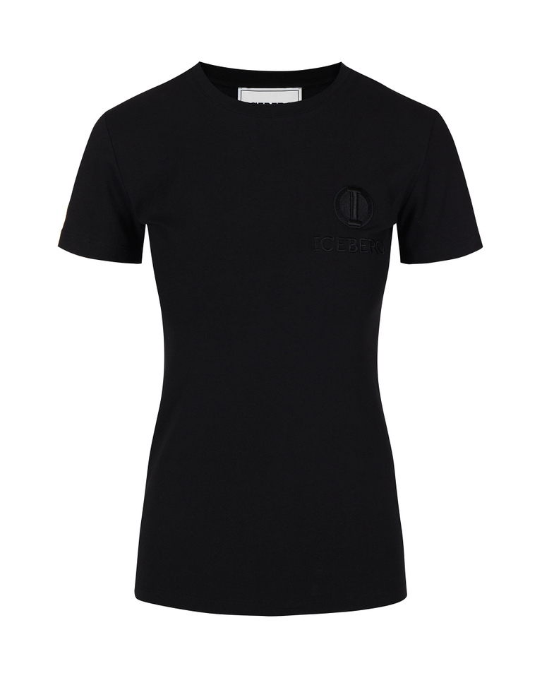 I monogram t-shirt in black - T-shirts and tops | Iceberg - Official Website