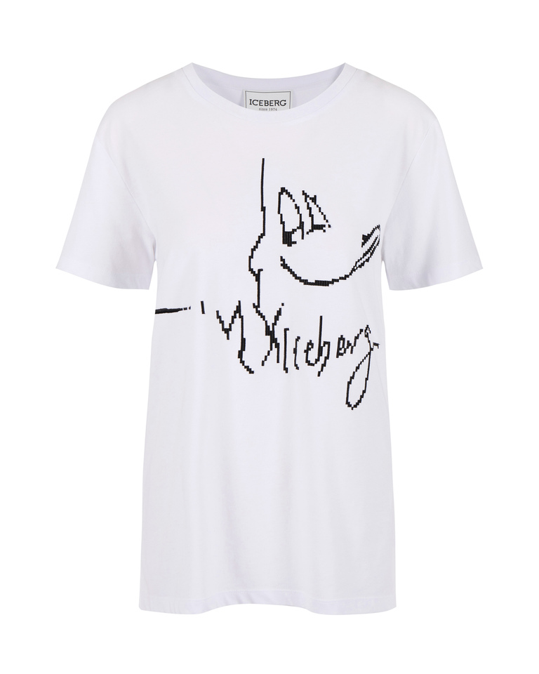 Daffy Duck pixel t-shirt - LOONEY TUNES WOMAN | Iceberg - Official Website