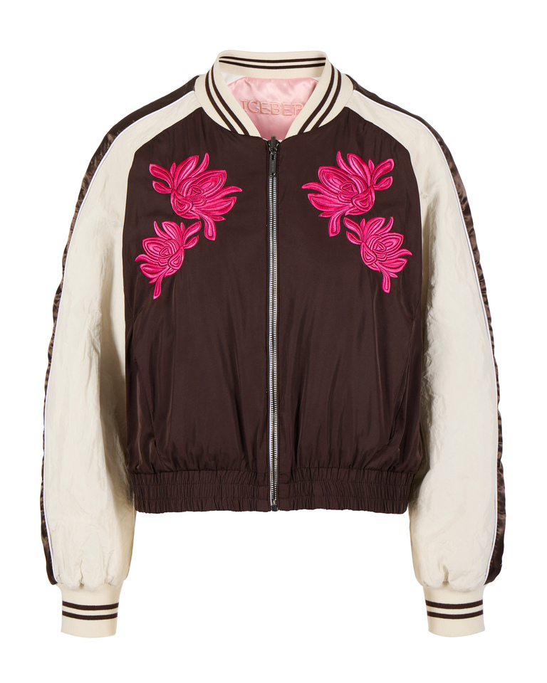 Floral print bomber jacket - Outerwear | Iceberg - Official Website