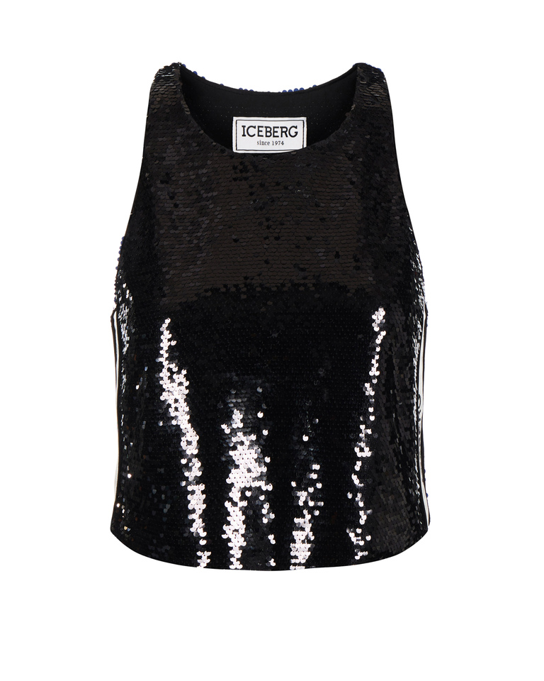 Sequin crop top - T-shirts and tops | Iceberg - Official Website