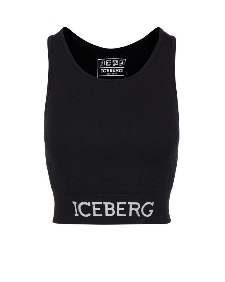 Black active bra top - Carryover | Iceberg - Official Website
