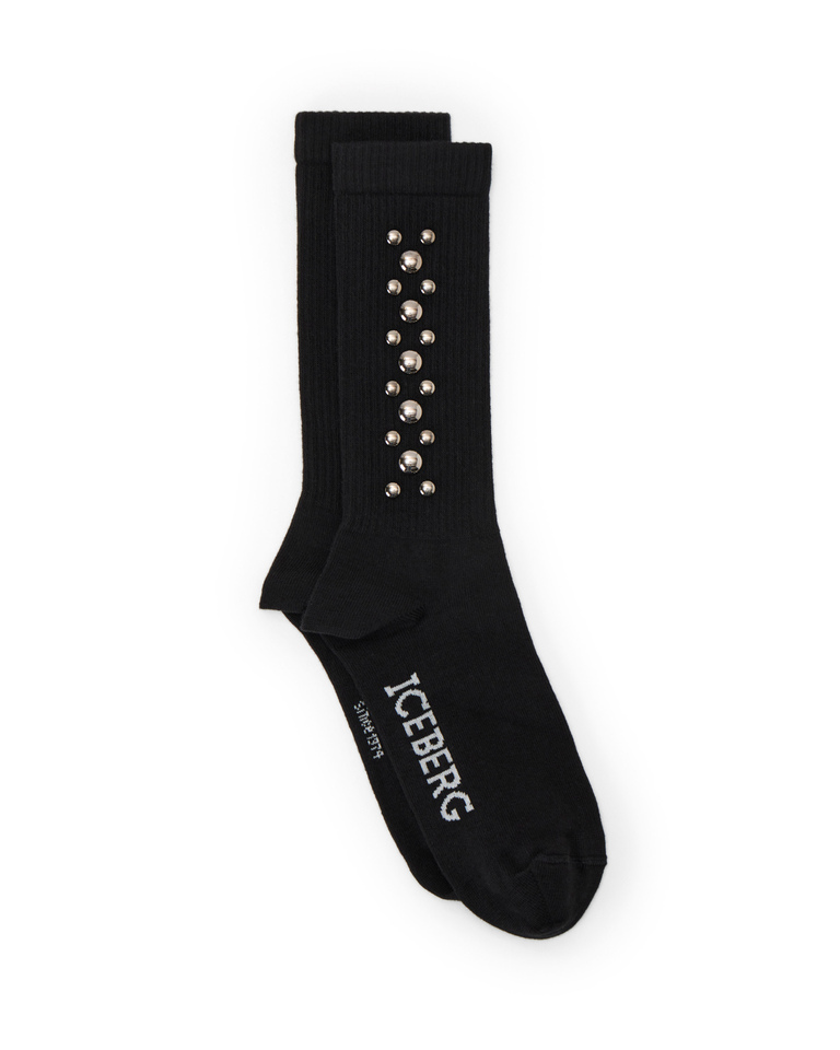 Black stud detail socks - Accessories | Iceberg - Official Website
