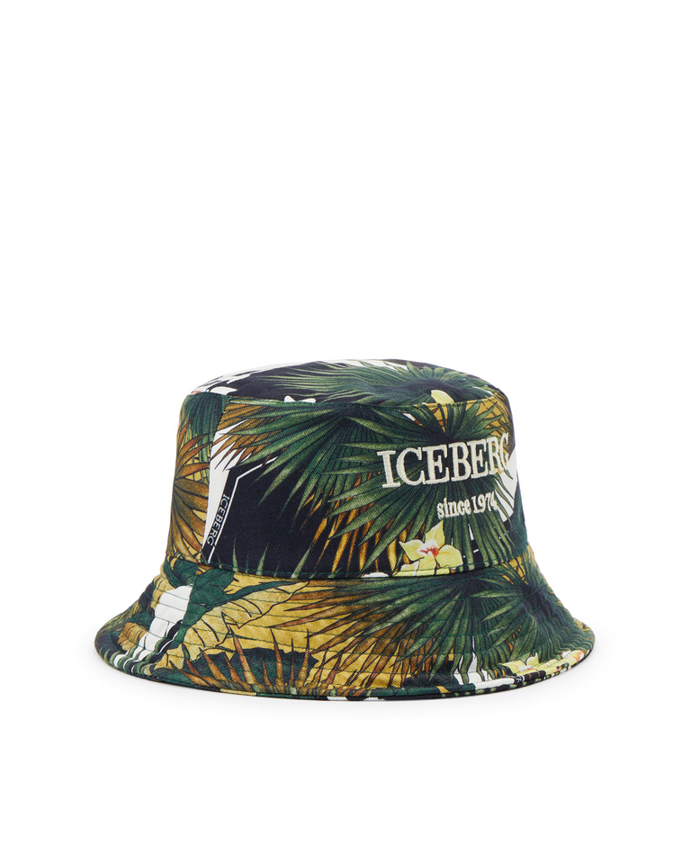 Floral palm print bucket hat - carosello HP woman accessories | Iceberg - Official Website