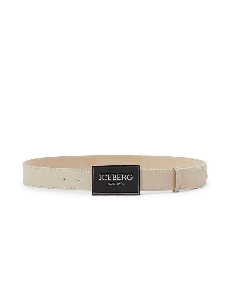Cream heritage logo belt - Bags & Belts | Iceberg - Official Website