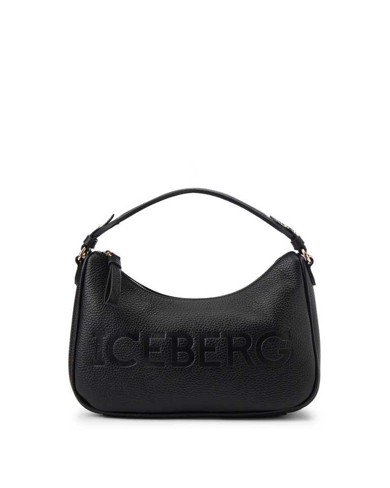 Black handbag with embossed logo - Bags & Belt | Iceberg - Official Website