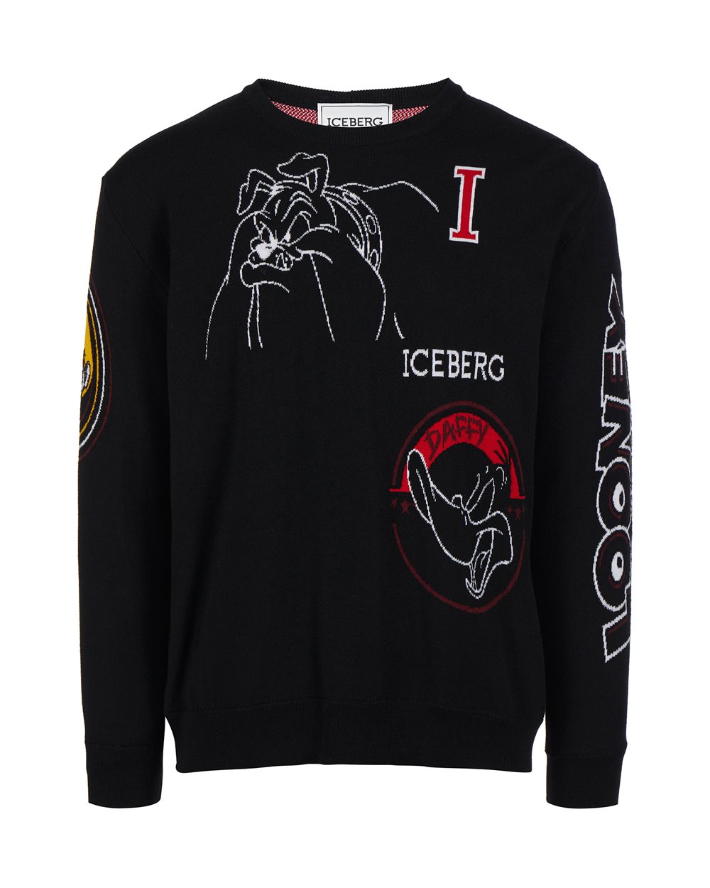Sweater with cartoon detail and logo - Knitwear | Iceberg - Official Website