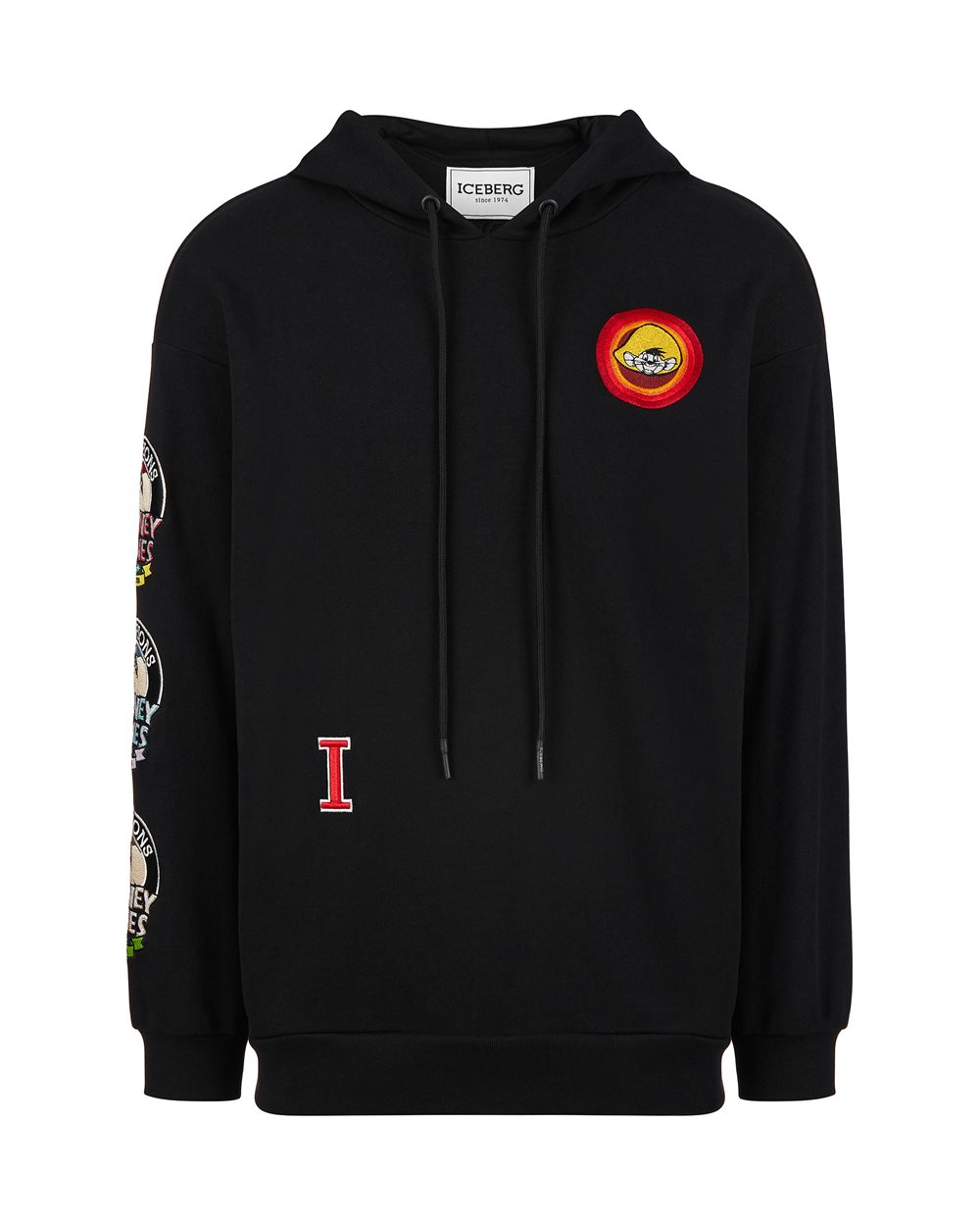 Hooded sweatshirt with cartoon patches - MAN | Iceberg - Official Website