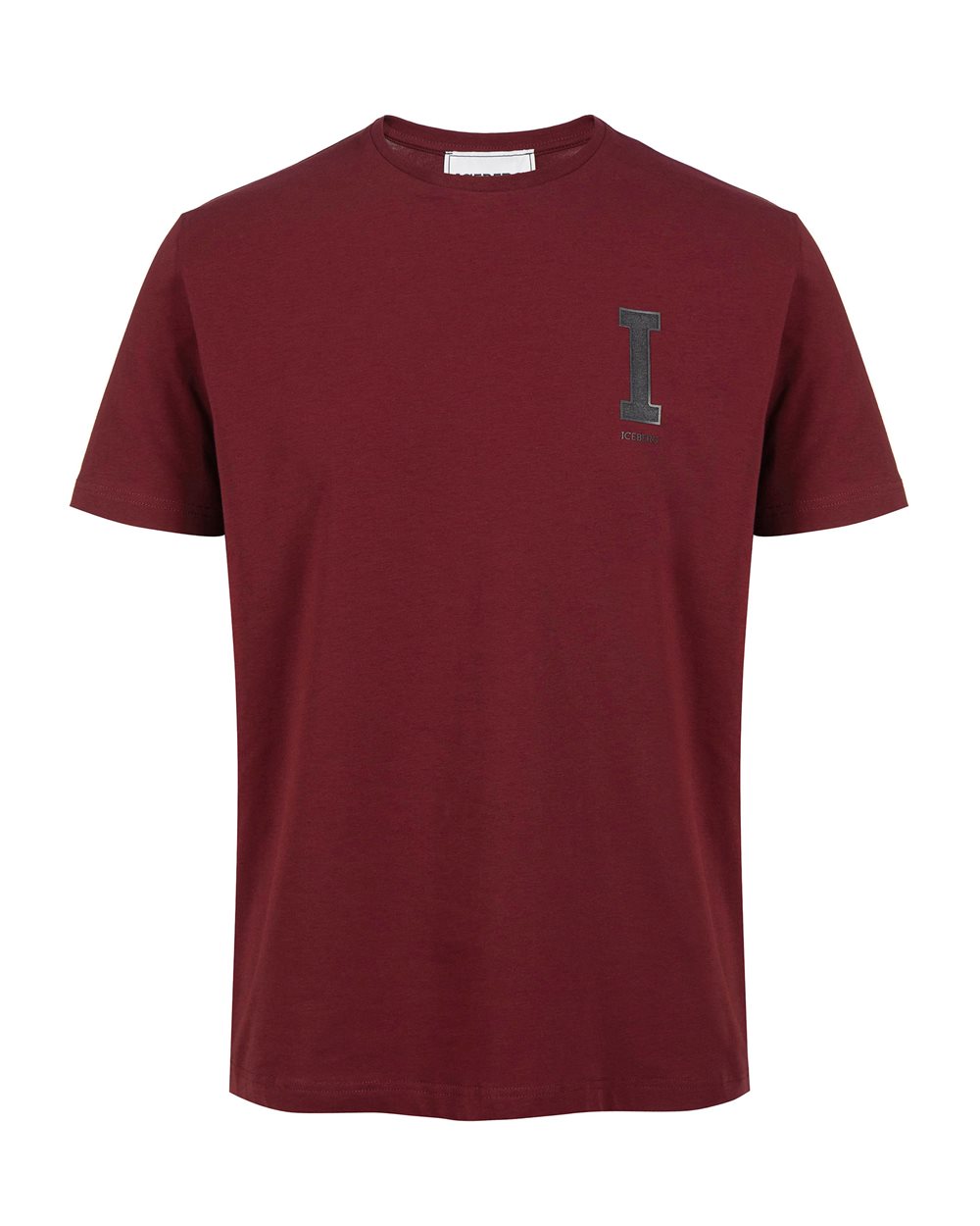 Bordeaux T-shirt with studded logo - T-SHIRT AND POLO | Iceberg - Official Website