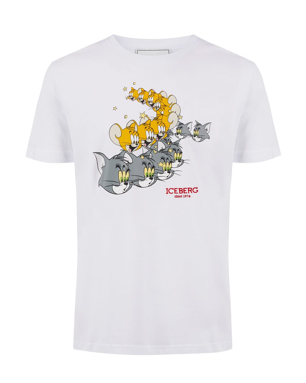 White T-shirt with cartoon graphics - T-SHIRT AND POLO | Iceberg - Official Website