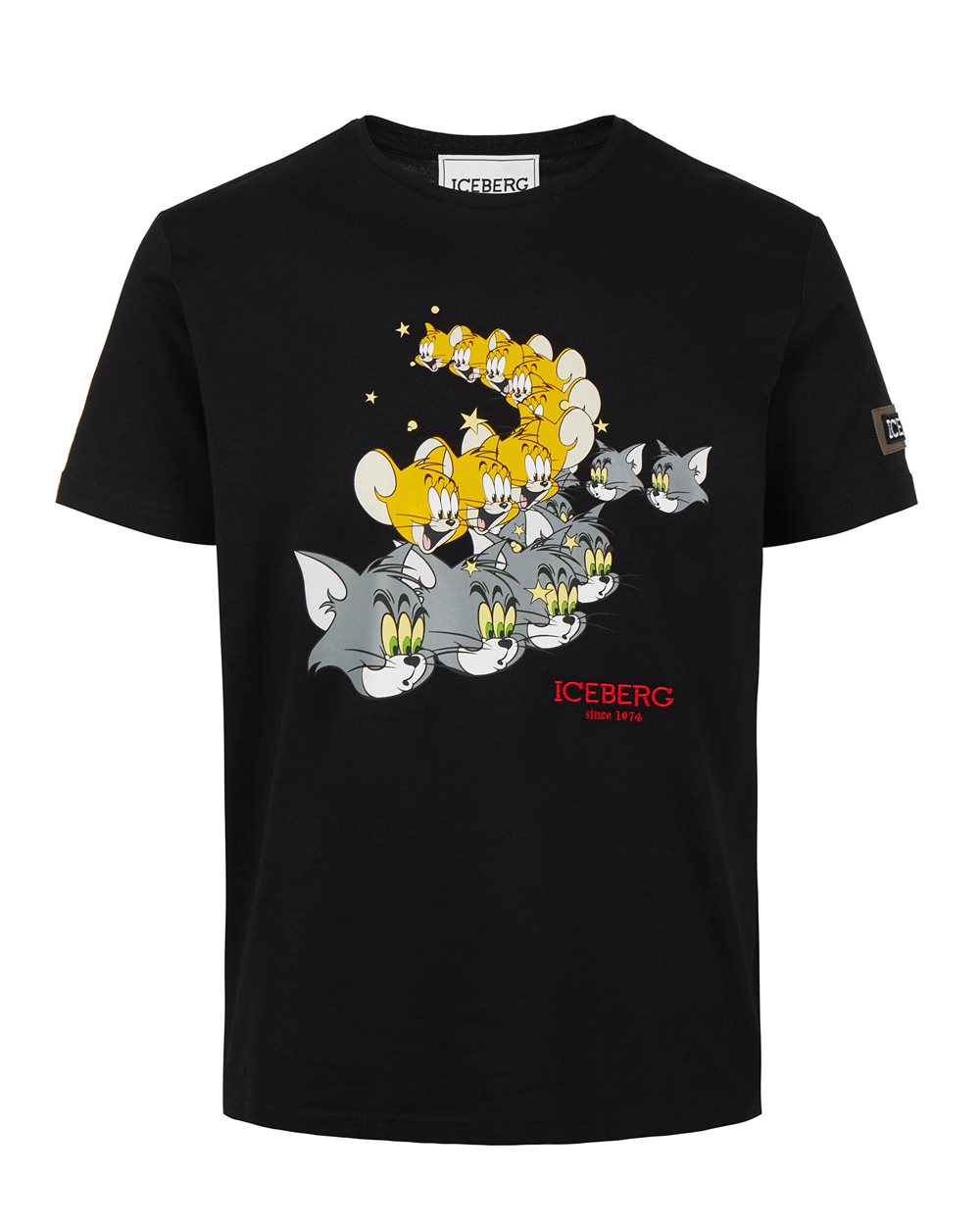 Black T-shirt with cartoon graphics - Clothing | Iceberg - Official Website