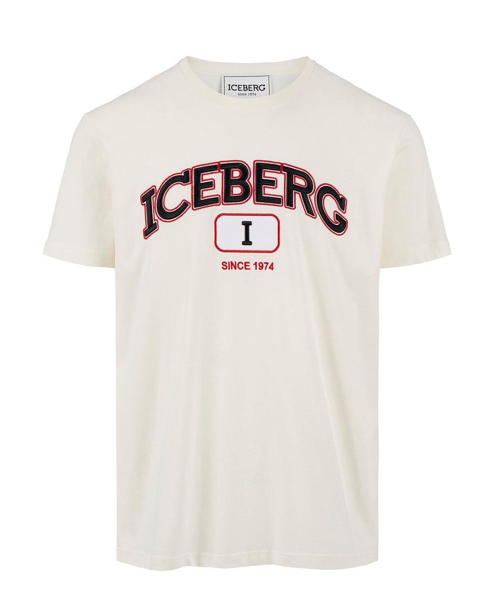 White ivory T-shirt with logo - Clothing | Iceberg - Official Website