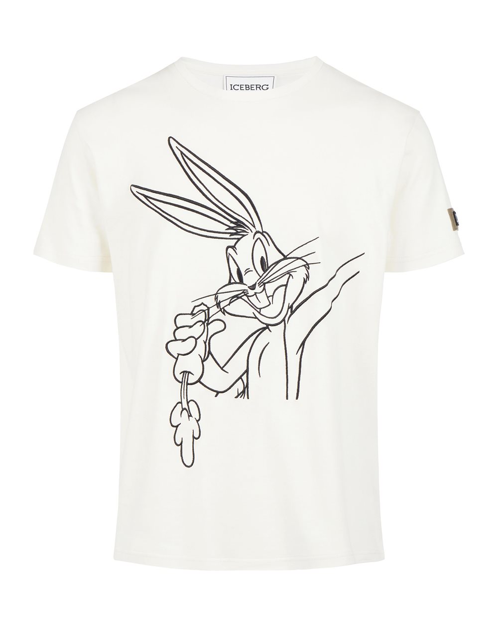 WHITE IVORY T-SHIRT WITH CARTOON DETAIL - T-shirts & polo | Iceberg - Official Website